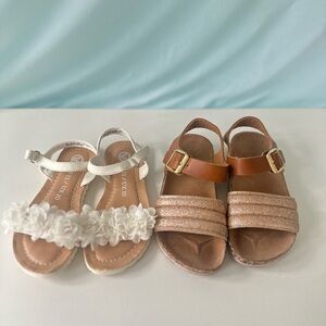 Stylish Kids Sandals - Silver and Tan Pair Size 11
